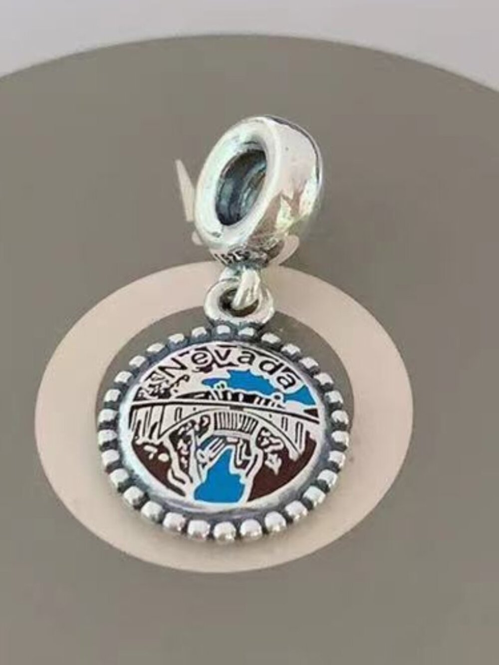 Pandora Nevada Exclusive Dangle Charm Travel Pendant, S925 Sterling Silver